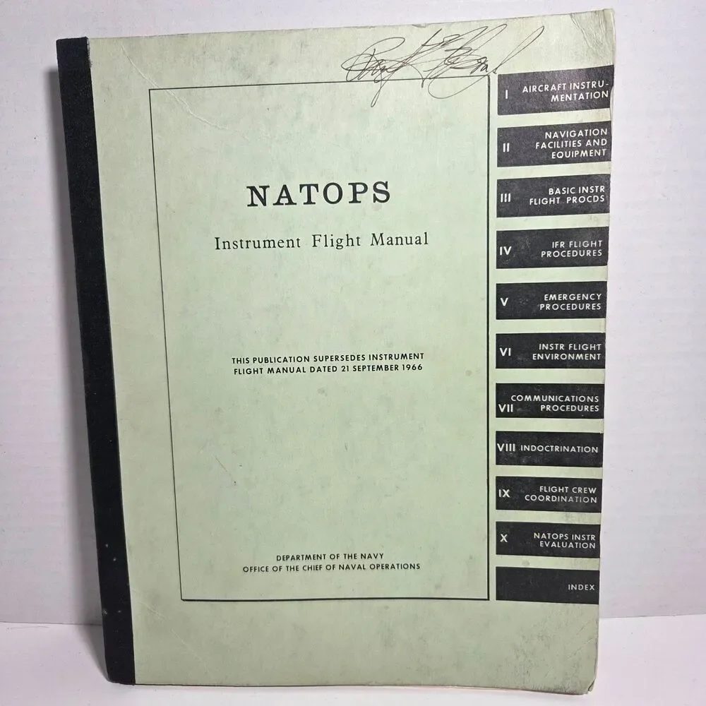 Vintage US Navy NATOPS Instrument Flight Manual 1967 Vietnam War Era Aviation